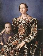 BRONZINO, Agnolo Eleonora of Toledo with her son Giovanni de  Medici oil
